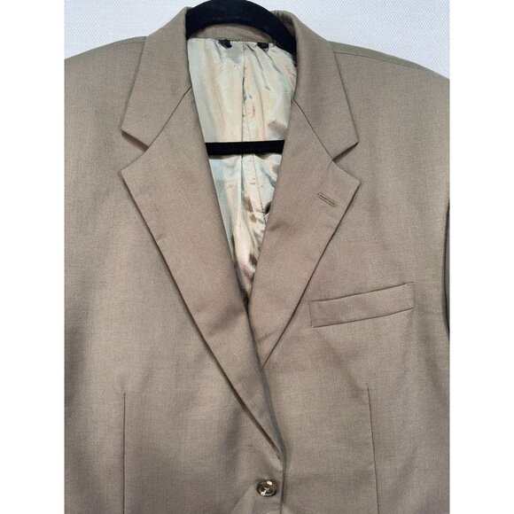 Chaps Mens Wool Blazer Jacket 42R Tan Button Notch Lapel - Picture 5 of 15
